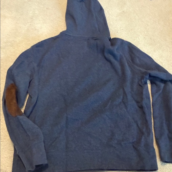 Polo by Ralph Lauren Navy Hoodie with Brown Elbow Patches - Picture 5 of 5